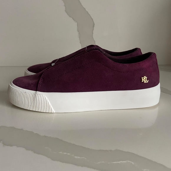BRAND NEW LAUREN RALPH LAUREN SANGRIA WINE PLATFORM SNEAKERS FALL ACADEMIA - Picture 6 of 7
